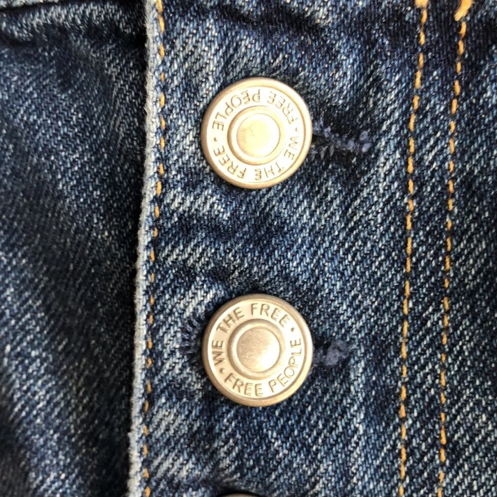 FREE PEOPLE Harvey Distressed Denim Skirt - Picture 4 of 7